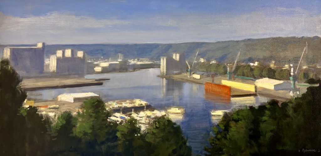 Peinture sur toile, oeuvre unique et originale de Olivier Desvaux ⚓️ Les âmes du ports, 80x40 peintre officiel de la marine rouen galerie d'art l'art des marines