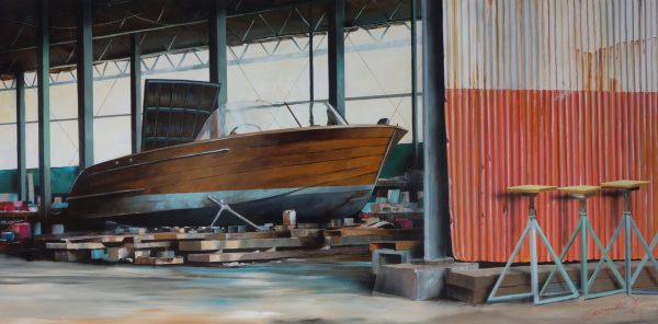 bateau voilier peinture marine chantier naval galerie d'art l'art des marines rouen Christophe grimonpon marine