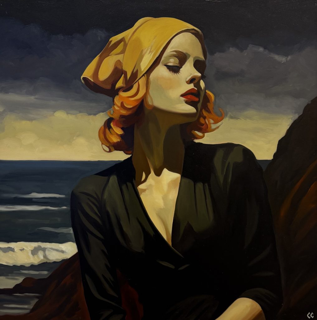 Peinture sur panneau de bois, oeuvre unique et originale de Chris Carolina