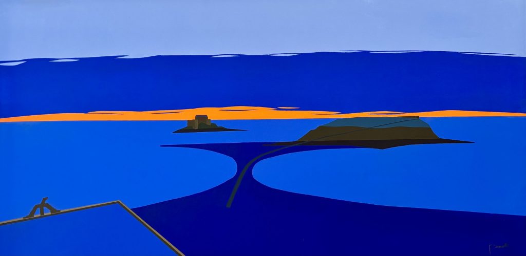 Peinture sur toile, oeuvre unique et originale de Jacques Perretti saint Malo la piscine peinture