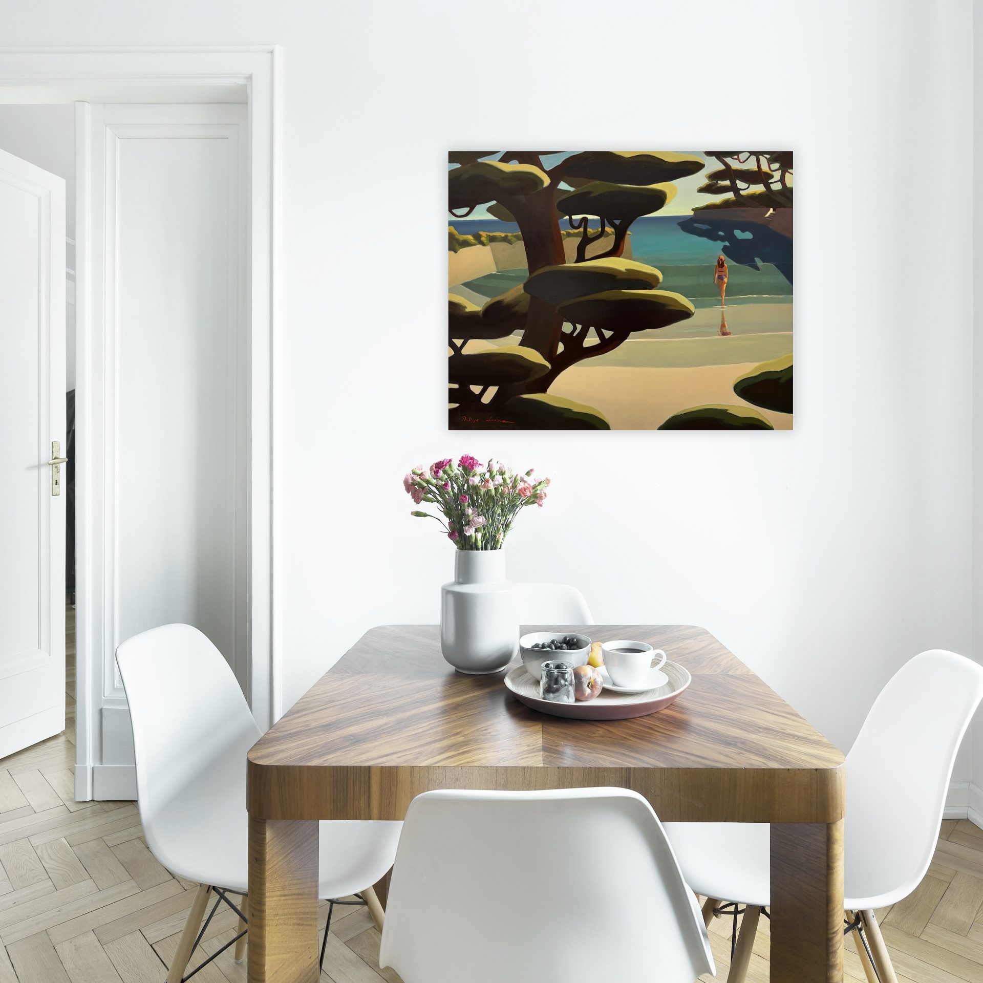 La baie ambrée Nouvelle peinture de Philippe Leroux qui rejoint la galerie l'art des marines à Rouen