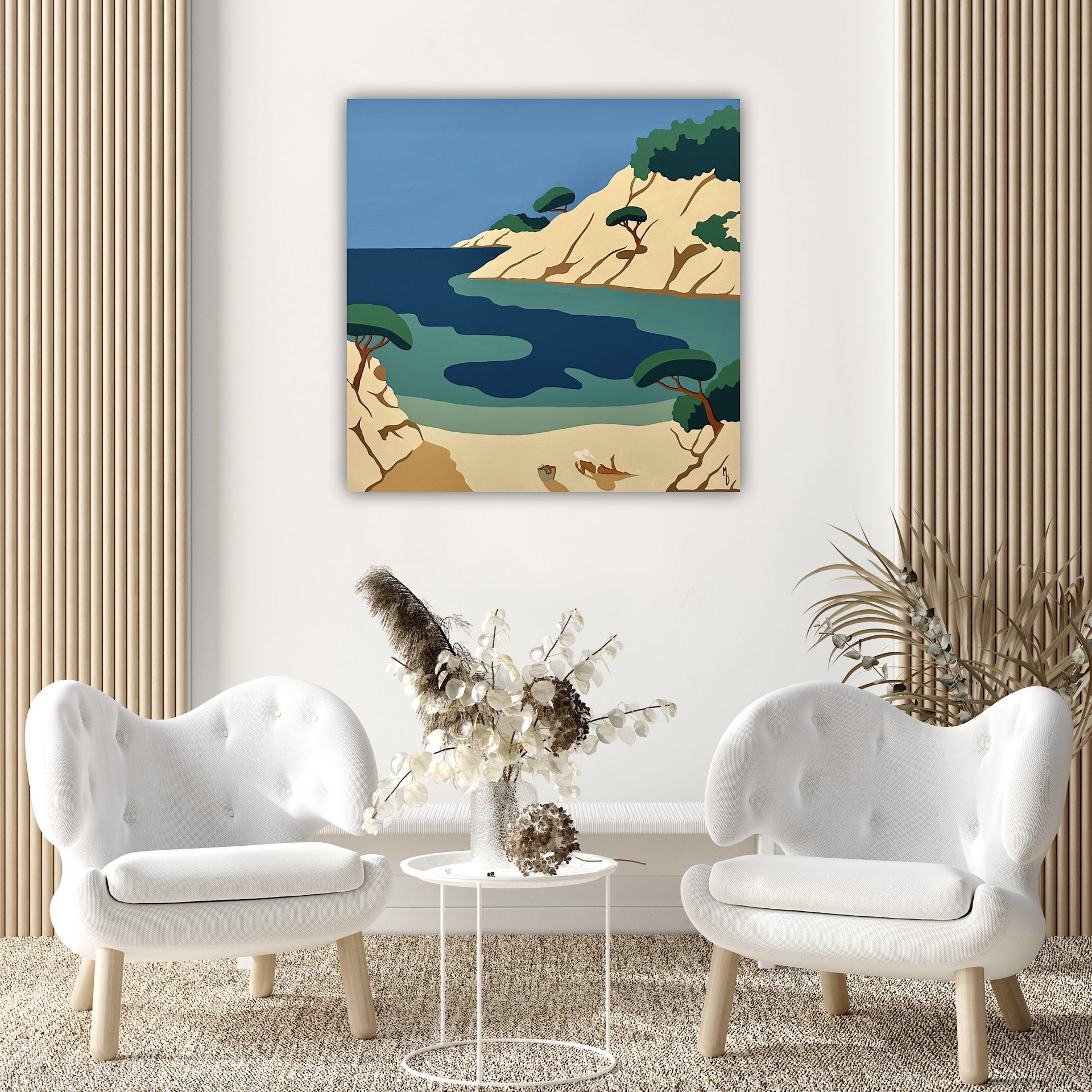 mise en situation des oeuvres de Marie Deforche présente à la Galerie l'Art des Marines Rouen. galerie d'art maritime 4