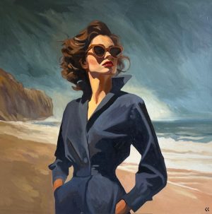 The blue dress