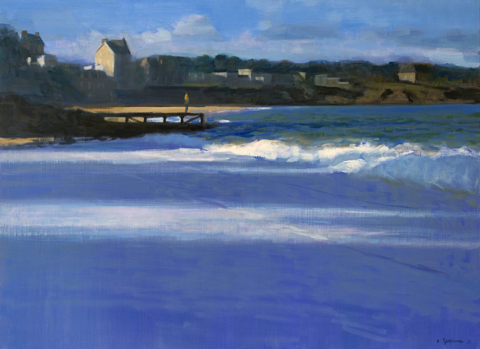 Peinture sur toile, oeuvre unique et originale de Olivier Desvaux ⚓️ Artiste Peintre Officiel de la Marine Le chant des vagues, 81x60cm