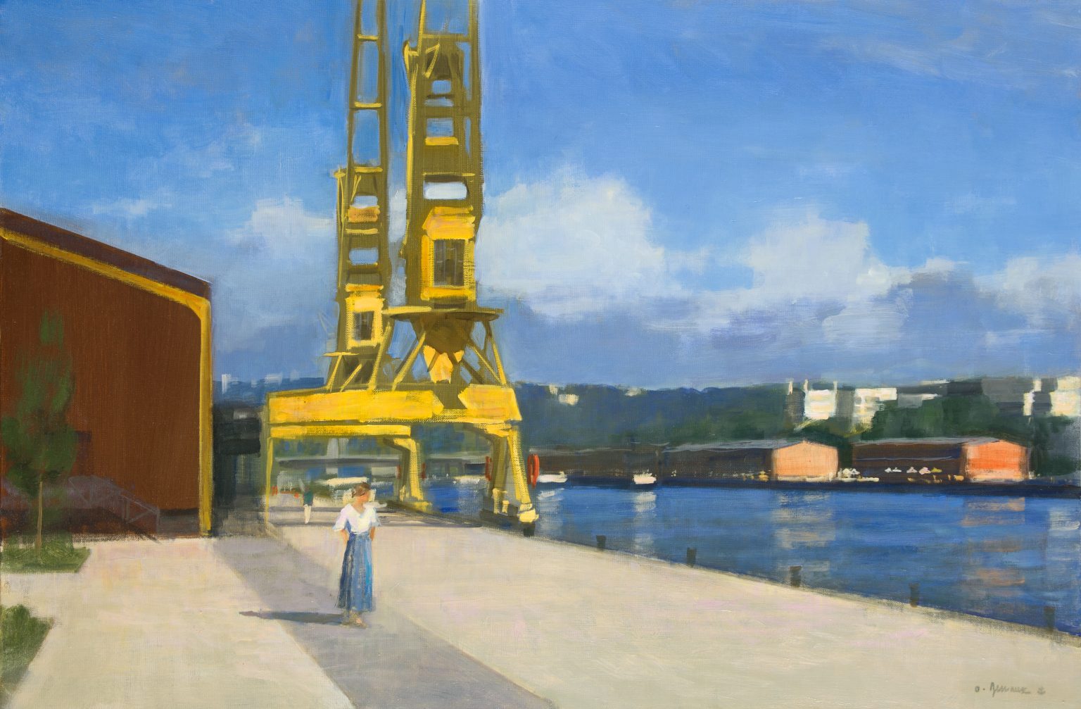 les quais de rouen peinture d'art maritime galerie Peinture sur toile, oeuvre unique et Les vibrations du 106, 81x54cm originale de Olivier Desvaux ⚓️ Artiste Peintre Officiel de la Marine