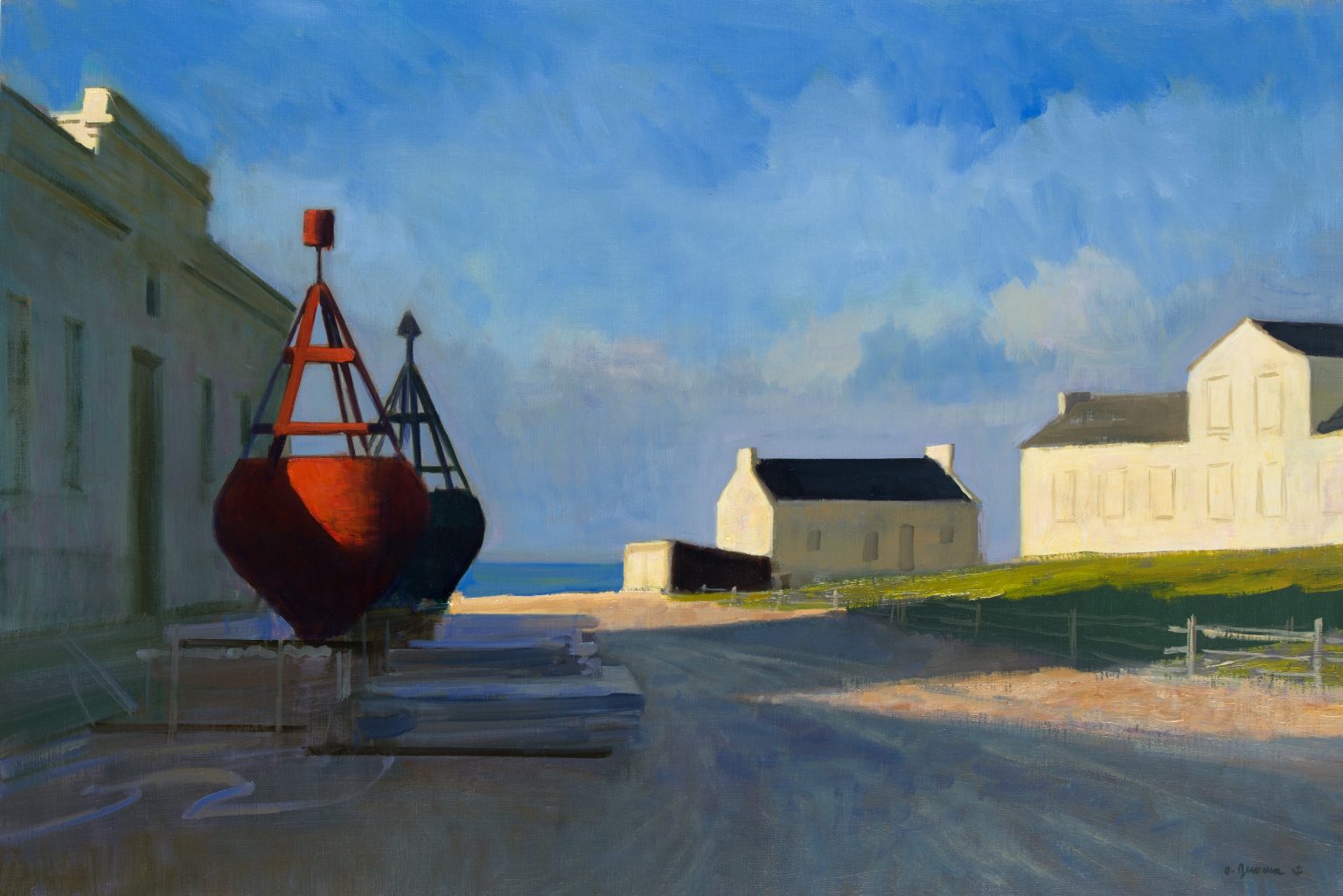 Phares et balises, 81x54cm Bretagne Peinture sur toile, oeuvre unique et originale de Olivier Desvaux ⚓️ Artiste Peintre Officiel de la Marine