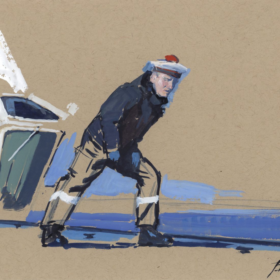 Gouache sur papier, oeuvre unique et originale de Jonathan Florent ⚓️