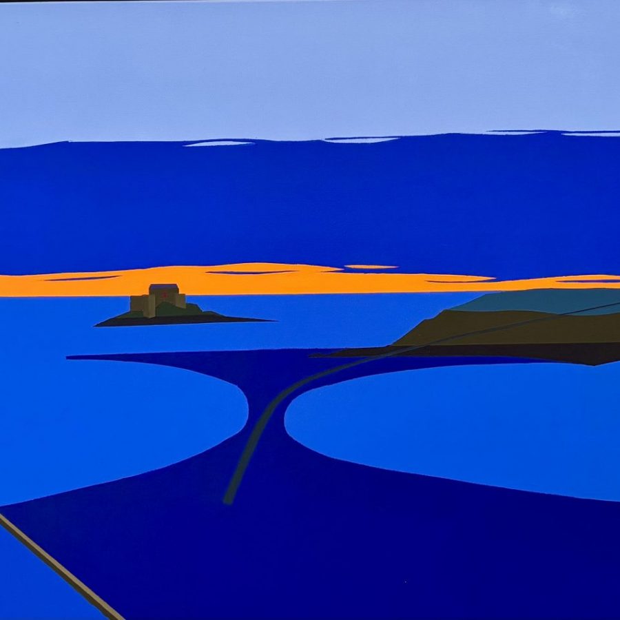Peinture sur toile, oeuvre unique et originale de Jacques Perretti saint Malo la piscine peinture