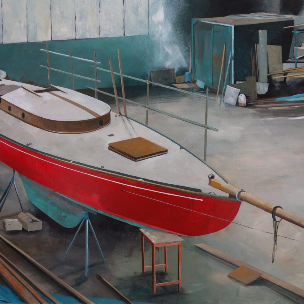 bateau voilier peinture marine chantier naval galerie d'art l'art des marines rouen Christophe grimonpon